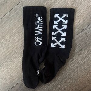 Off-White Kids Black and White Graphic Socks